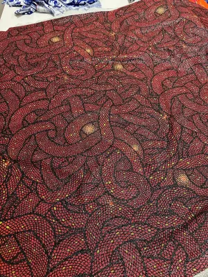 Snake Skin Lurex Knit Fabric - 4-Way Stretch Pattern