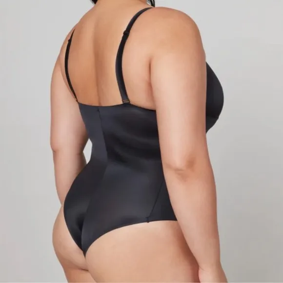 SPANX Satin Shaping Thong Bodysuit Light Orchid 3X