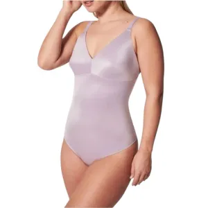 SPANX Satin Shaping Thong Bodysuit Light Orchid 3X