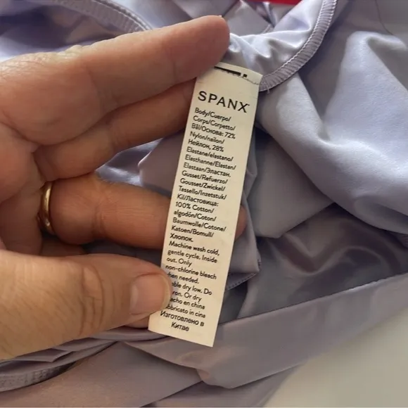 SPANX Satin Shaping Thong Bodysuit Light Orchid 3X