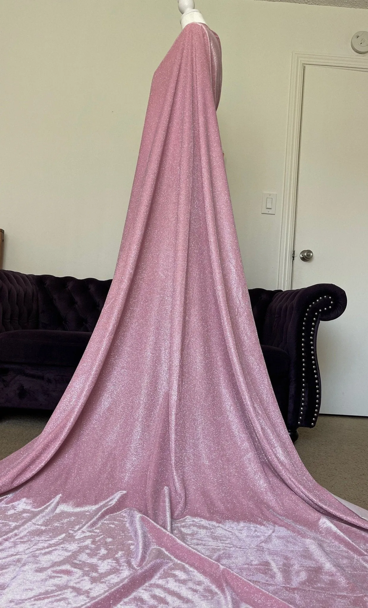 Sparkling Blush Pink Lurex Glitter Fabric by the Yard Metallic Dusty Rose Shimmer Material Perfect forDIY Crafts Sewing & Glamorous Projects