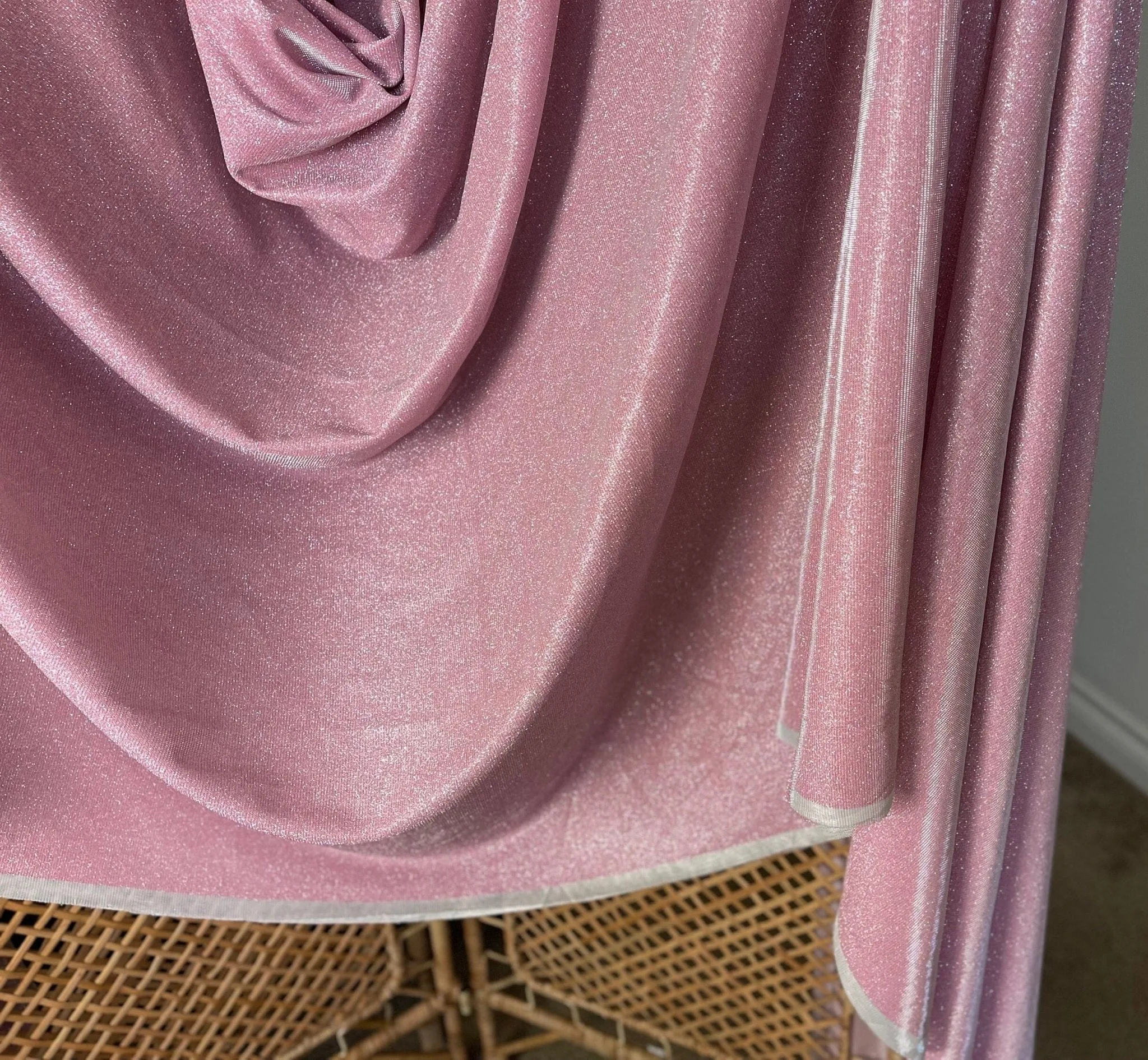Sparkling Blush Pink Lurex Glitter Fabric by the Yard Metallic Dusty Rose Shimmer Material Perfect forDIY Crafts Sewing & Glamorous Projects