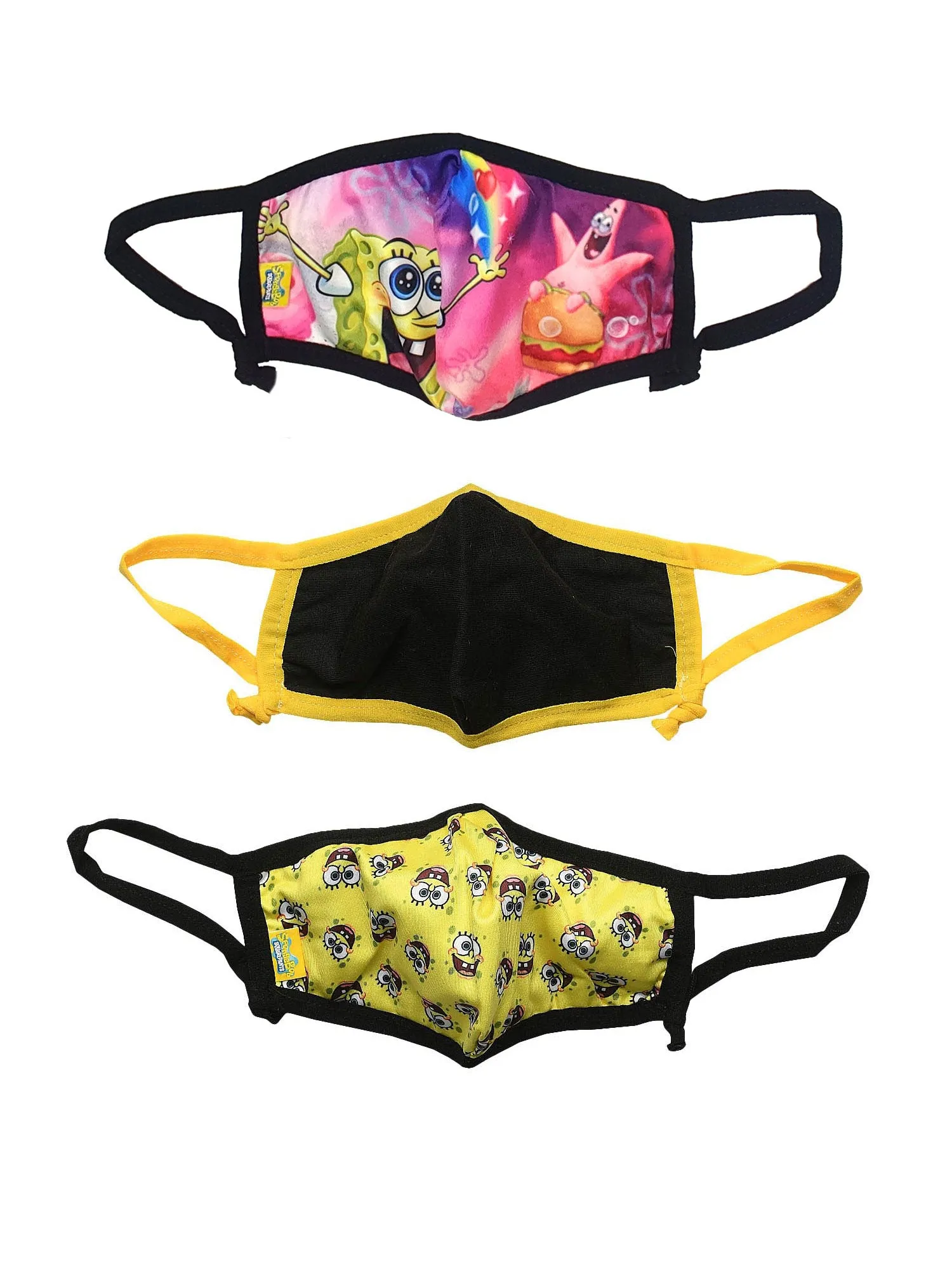 Spongebob Squarepants Patrick Reusable Kids Face Masks Faces 3-Pack Set