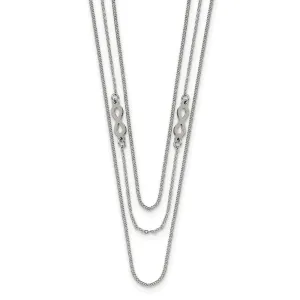 Stainless Steel Polished Infinity Sign 3-Strand 36in Necklace