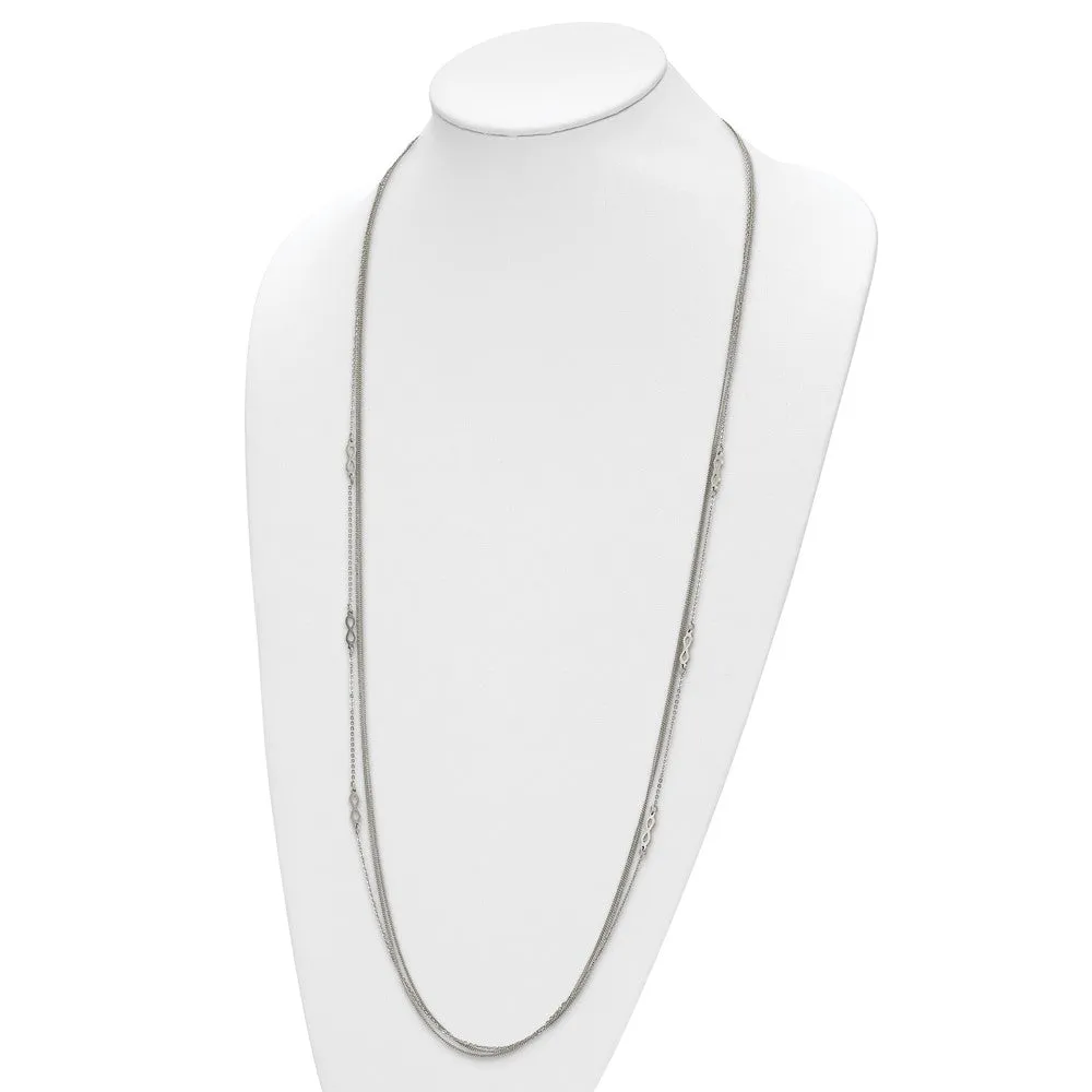 Stainless Steel Polished Infinity Sign 3-Strand 36in Necklace