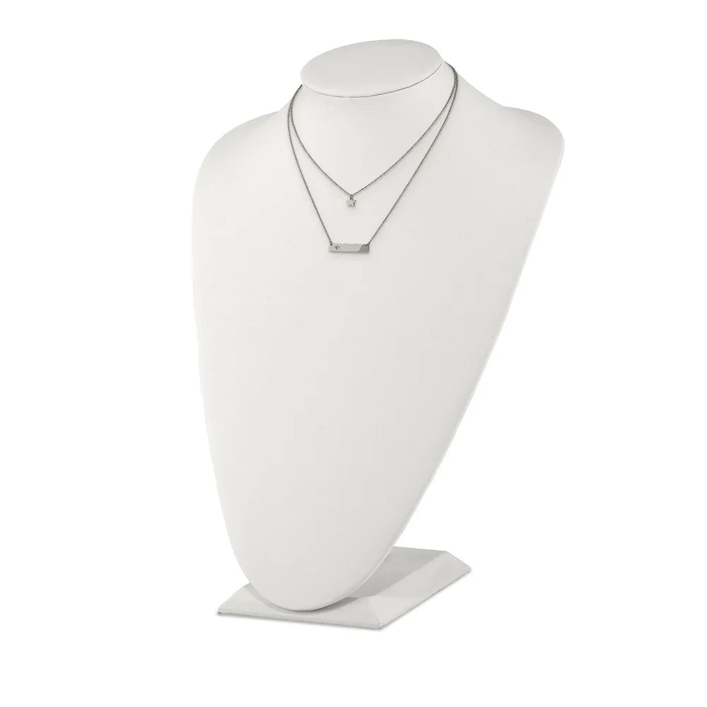 Stainless Steel Polished Star and Bar Multi Strand w/1.5in ext Necklace