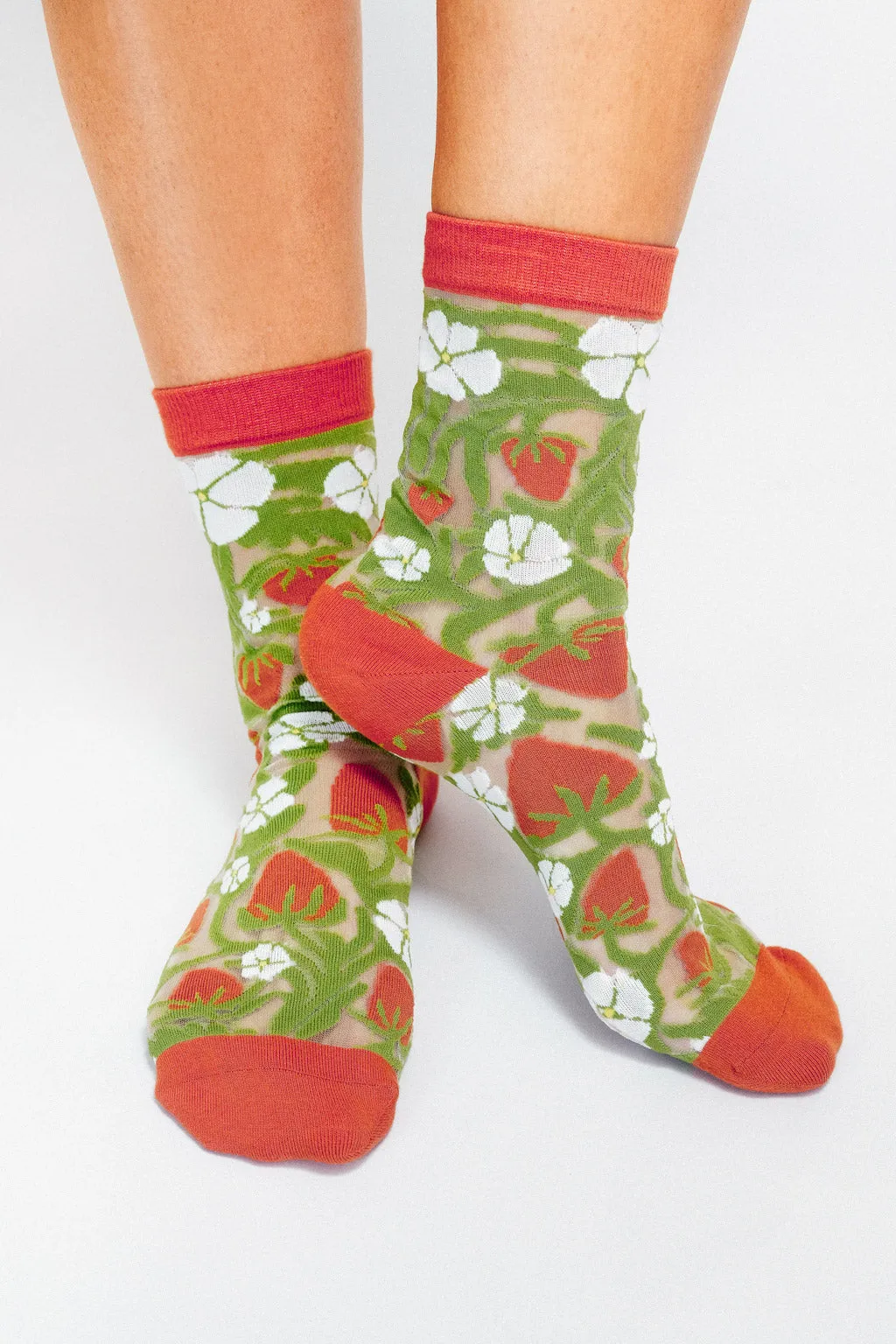 Strawberry Sheer Ankle Sock by The SoulShine Co.