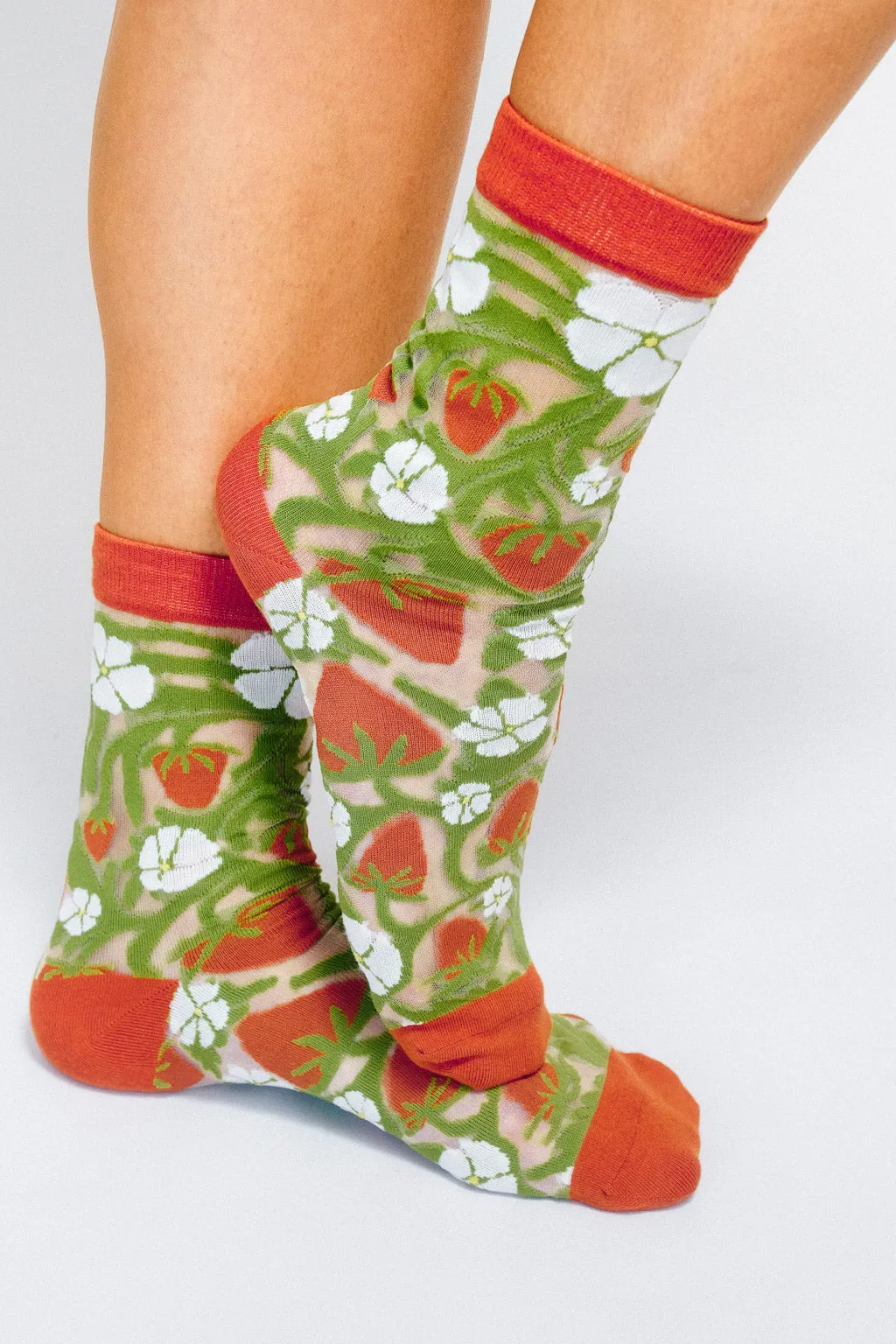 Strawberry Sheer Ankle Sock by The SoulShine Co.
