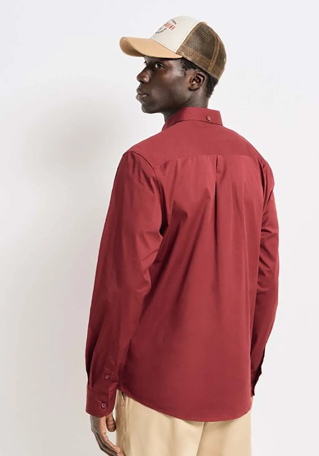 Stretch fabric dress shirt - Red