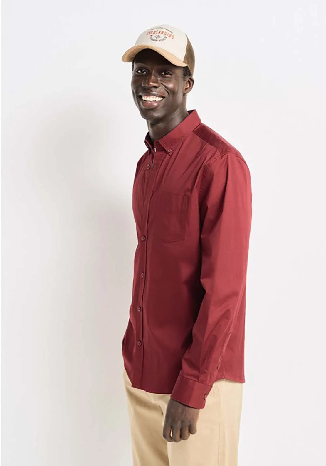 Stretch fabric dress shirt - Red