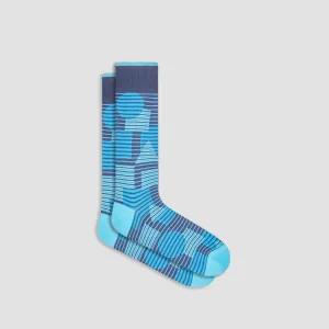 Striped Geometrical Mid-Calf Socks