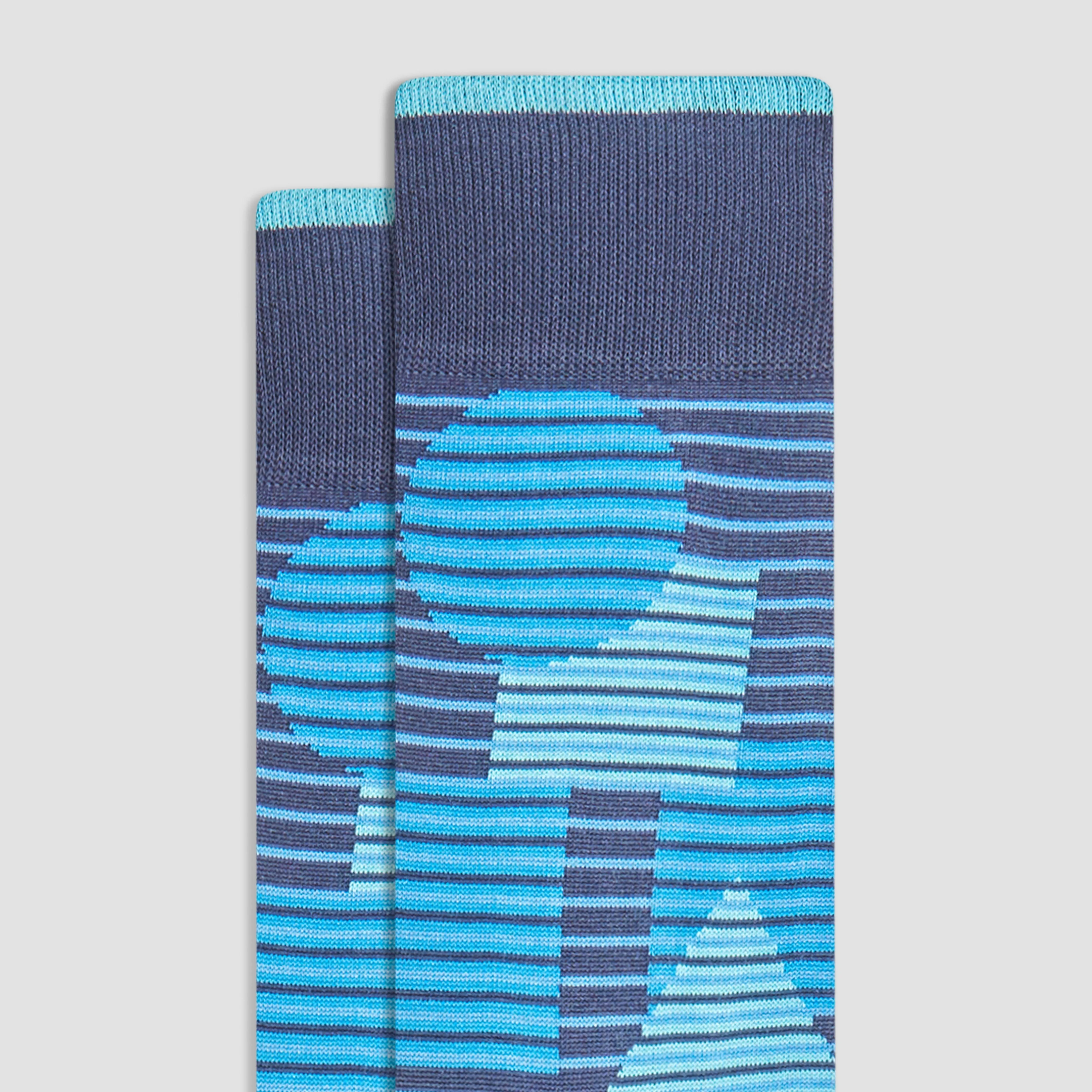 Striped Geometrical Mid-Calf Socks