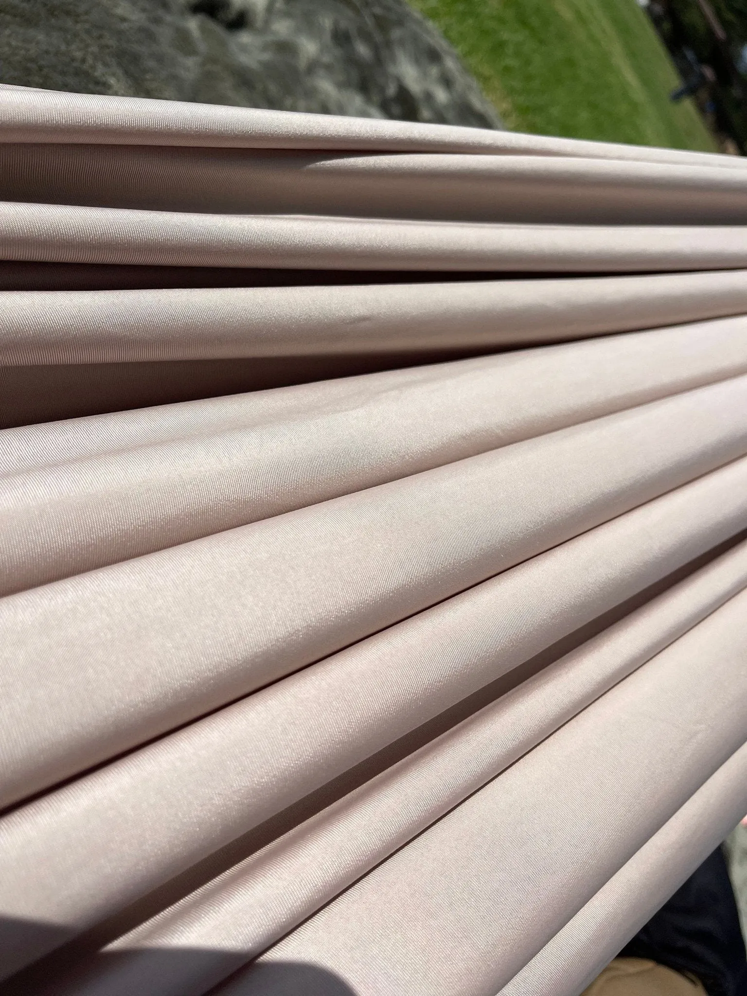 Taupe Venezia Spandex Fabric by Yard, Nude 4 Way Stretch Material for Dress making, Gowns Dance Wear, Swimsuit Fabric Arch Event Decoration