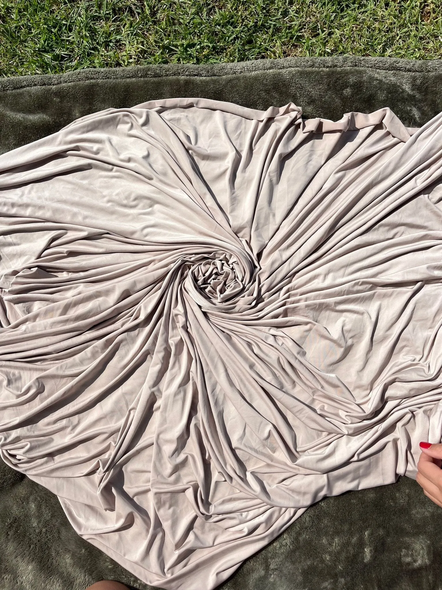 Taupe Venezia Spandex Fabric by Yard, Nude 4 Way Stretch Material for Dress making, Gowns Dance Wear, Swimsuit Fabric Arch Event Decoration