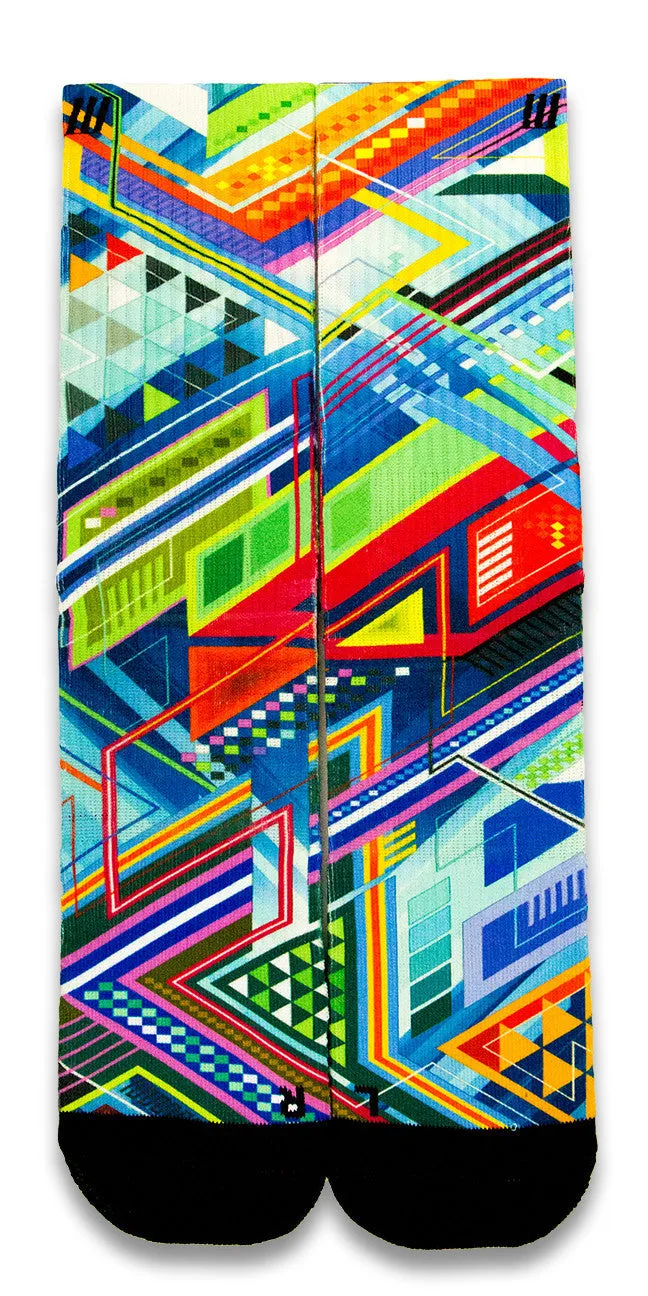 The Blue Grid CES Custom Socks