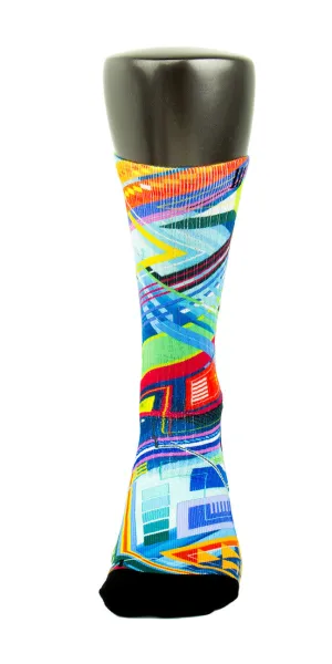 The Blue Grid CES Custom Socks