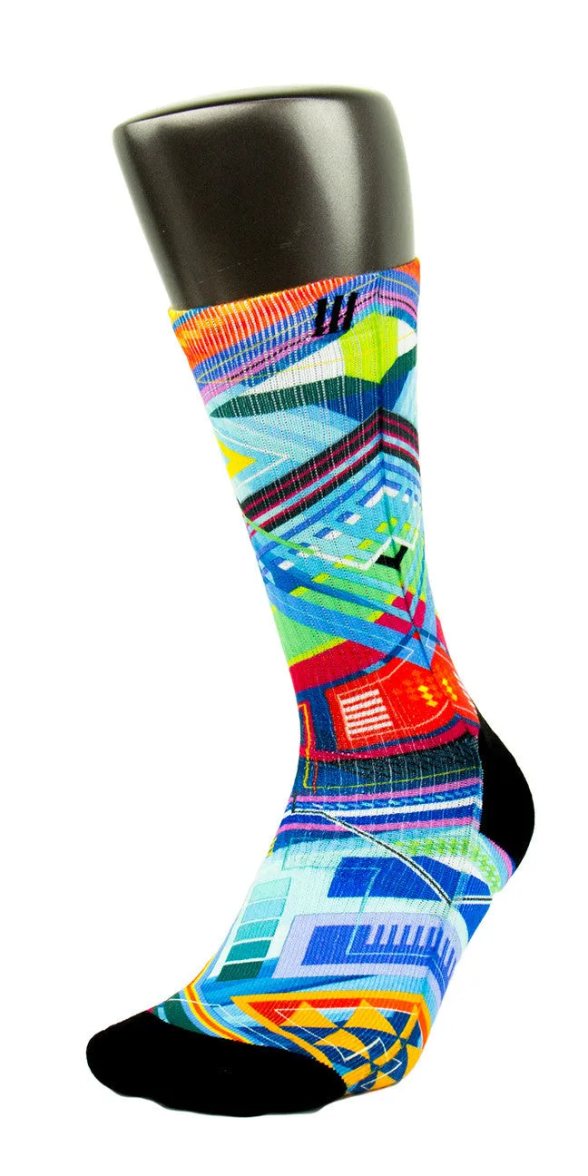 The Blue Grid CES Custom Socks