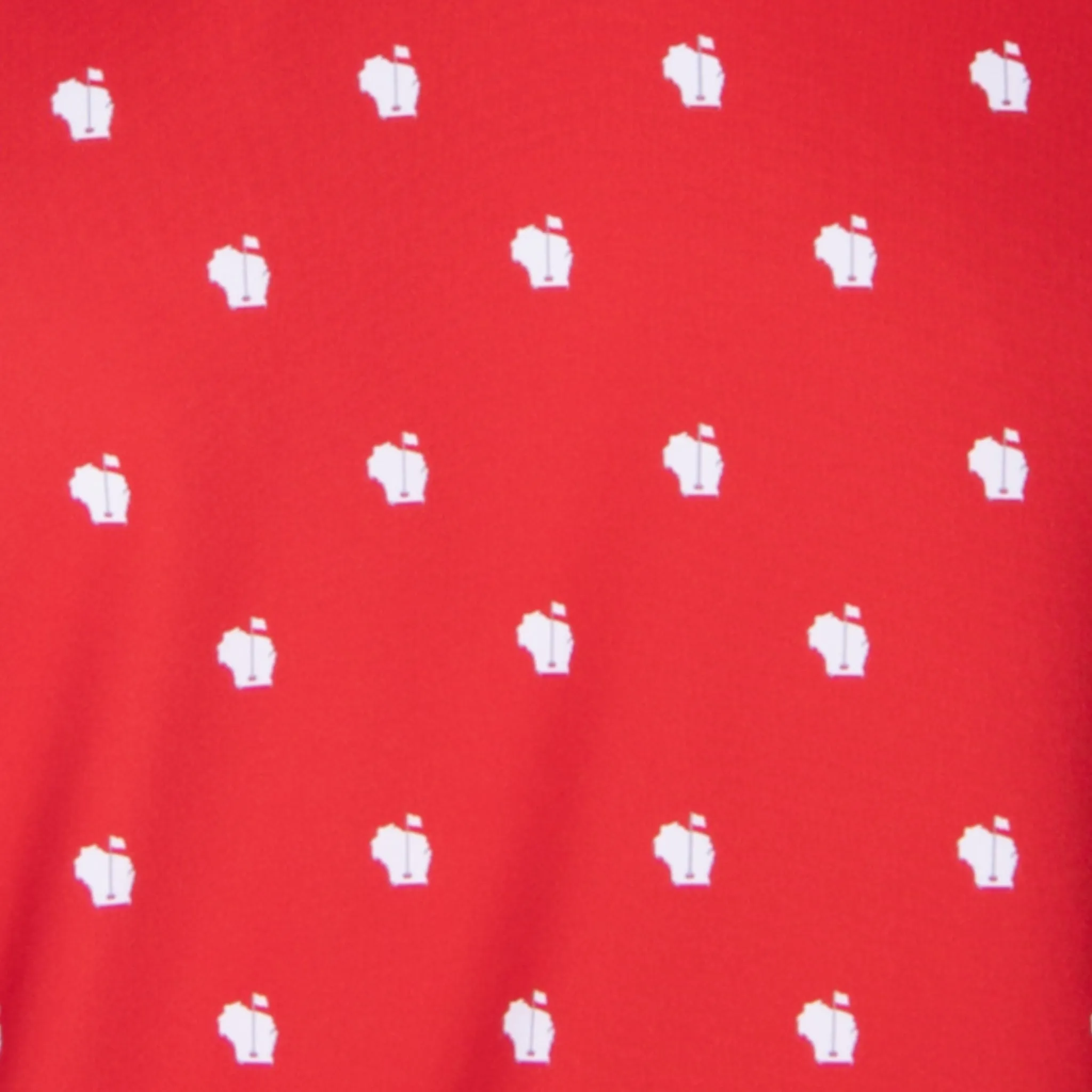 The Polka State Polo - Red w/ White States