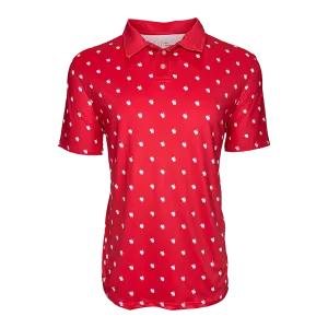 The Polka State Polo - Red w/ White States