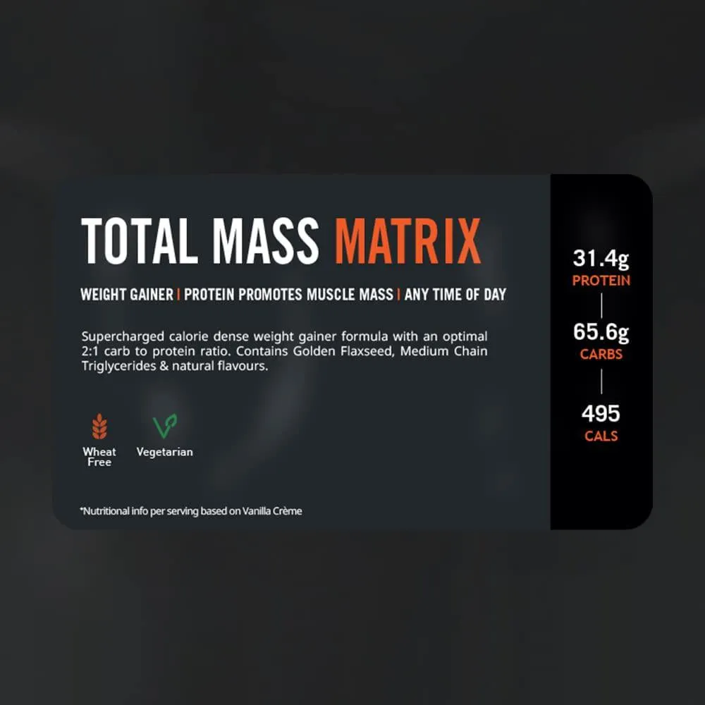 THE PROTEIN WORKS Total Mass Matrix | Mass Gainer | Calorie Dense Weight Gainer | Protein Powder | Banana Smooth | 2 Kg