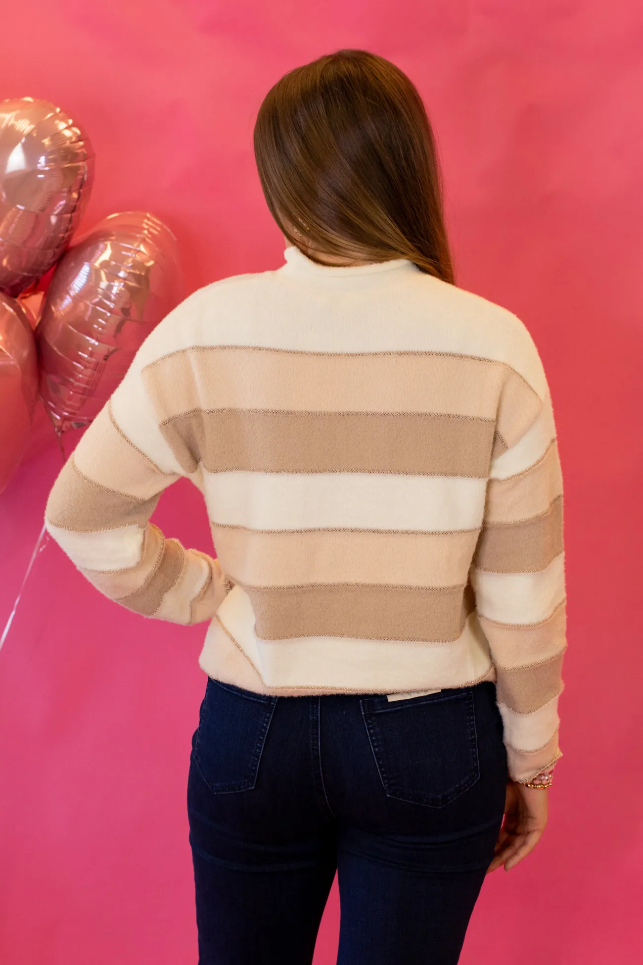 THML You Take My Breath Away Striped Sweater