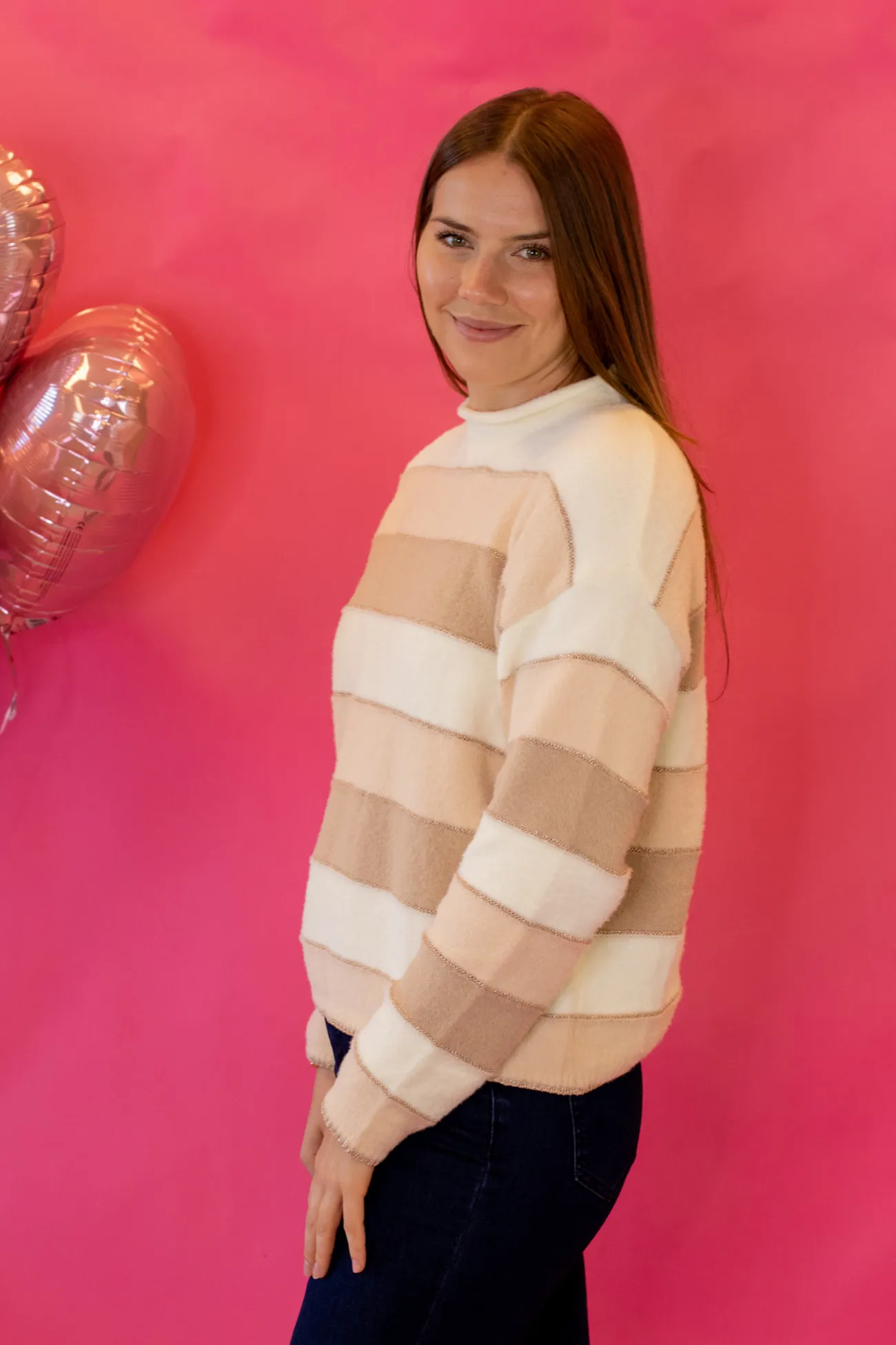 THML You Take My Breath Away Striped Sweater