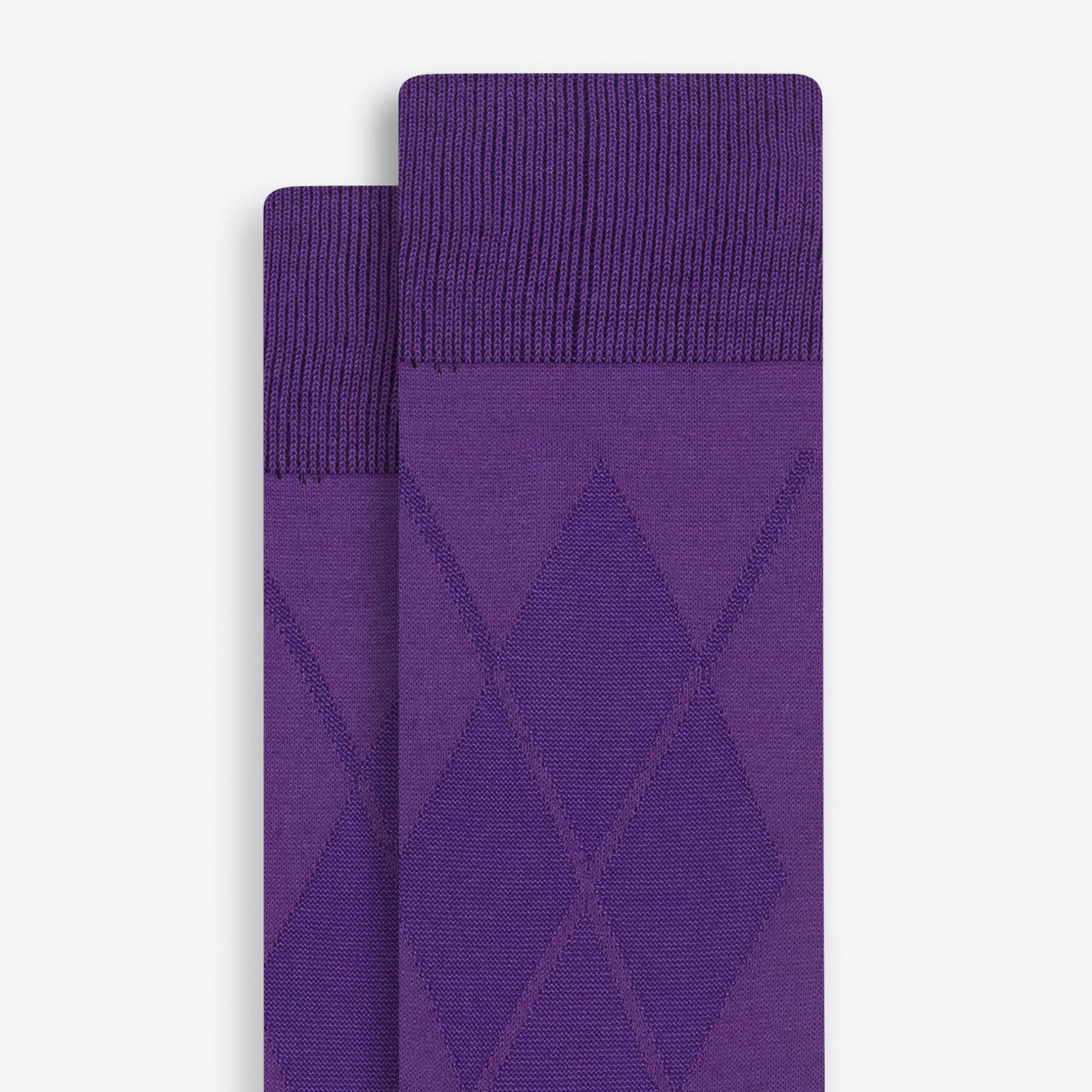 Tonal Argyle Mid-Calf Socks