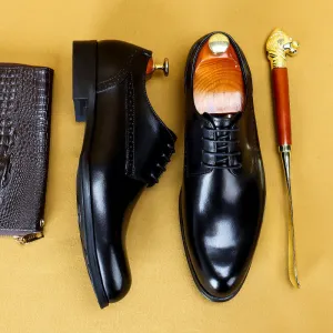 Top Layer Cowhide Men's Leather Shoes British Lace up Men's Business Leather Shoes Top Layer Cowhide Formal Shoes23107