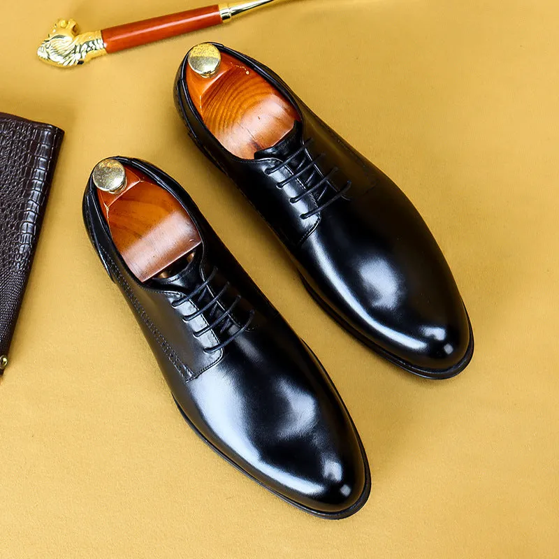 Top Layer Cowhide Men's Leather Shoes British Lace up Men's Business Leather Shoes Top Layer Cowhide Formal Shoes23107