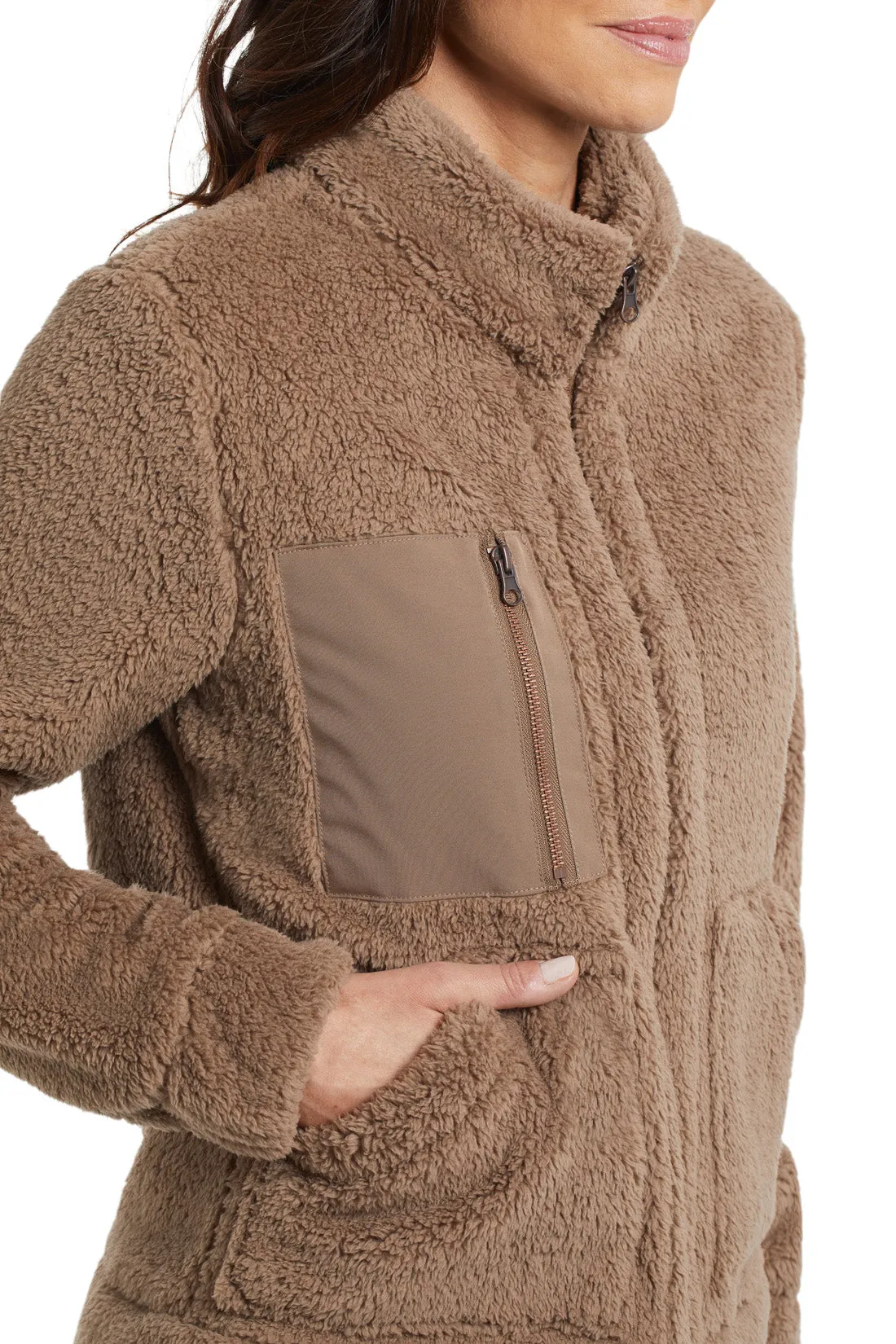 Tribal Mock Neck Zip Up Jacket