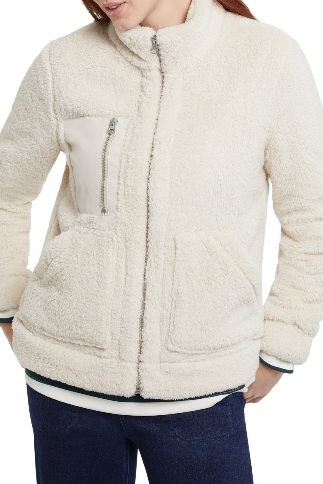 Tribal Mock Neck Zip Up Jacket