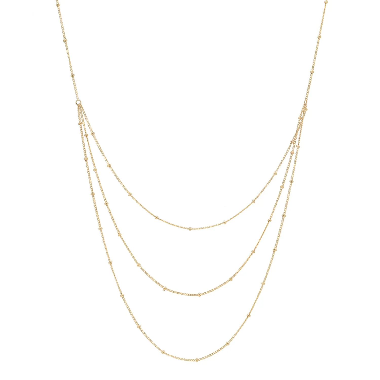 Triple Layer Ball Chain Necklace