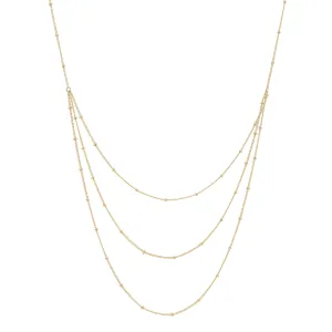 Triple Layer Ball Chain Necklace