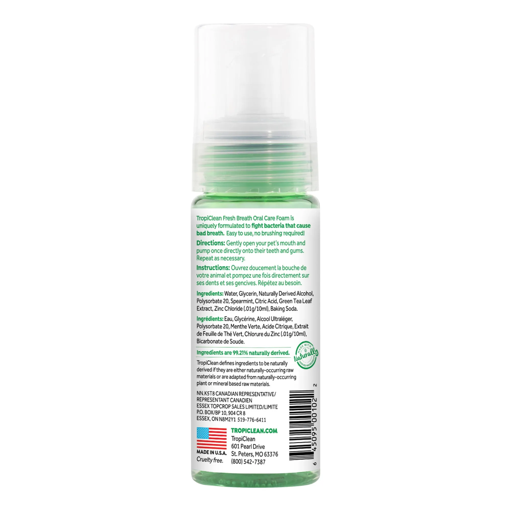 Tropiclean Fresh Breath Oral Care Foam for Dogs