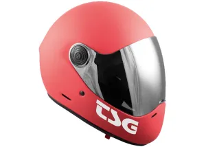 TSG The Pass Pro Solid Color Matt Red ( Bonus Visor) Full Face Longboard Helmet
