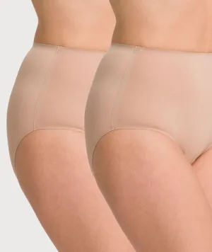 Underbliss Invisibliss No Show Seamless Full Brief 2 Pack - Nude