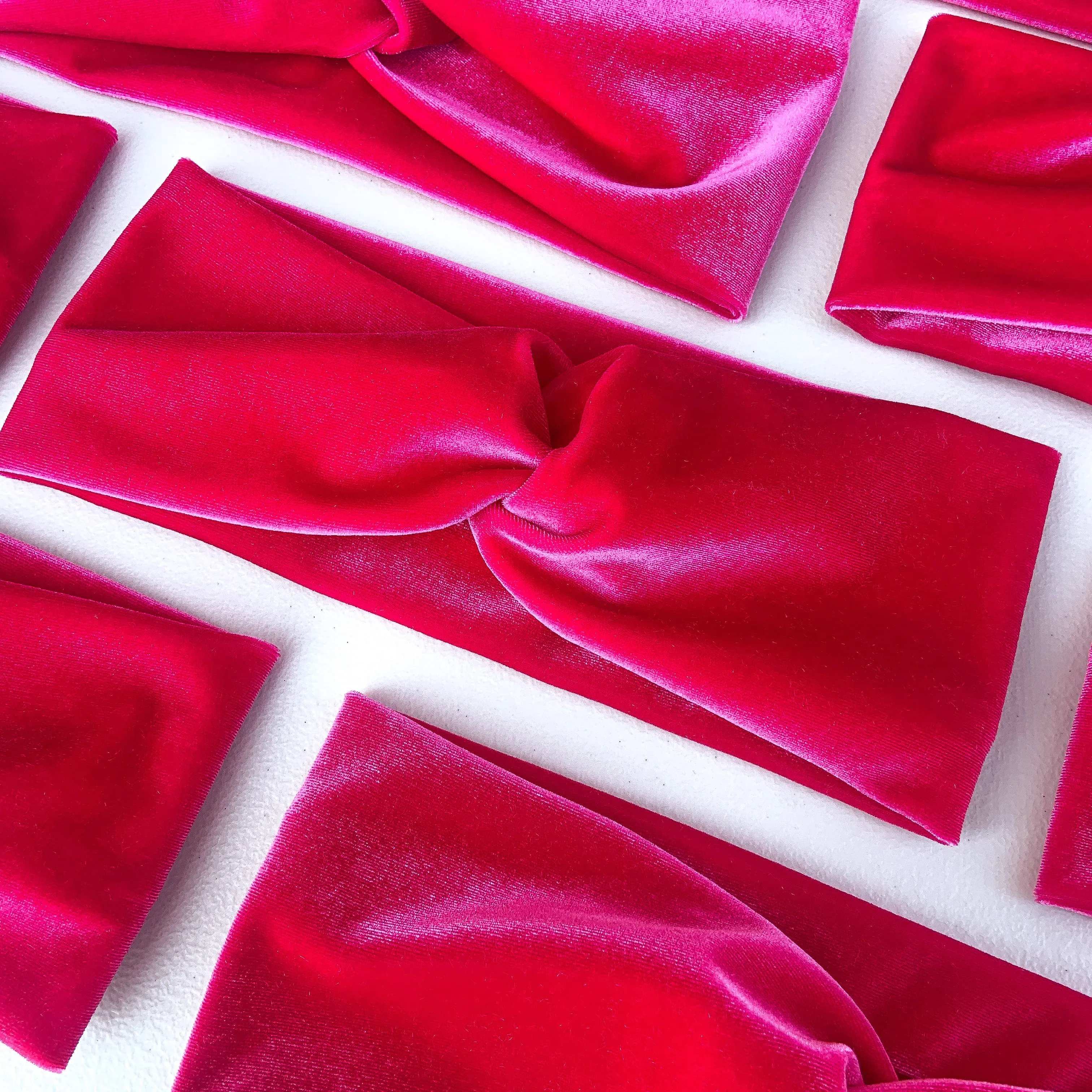 Velvet Twist Headband - Neon Pink