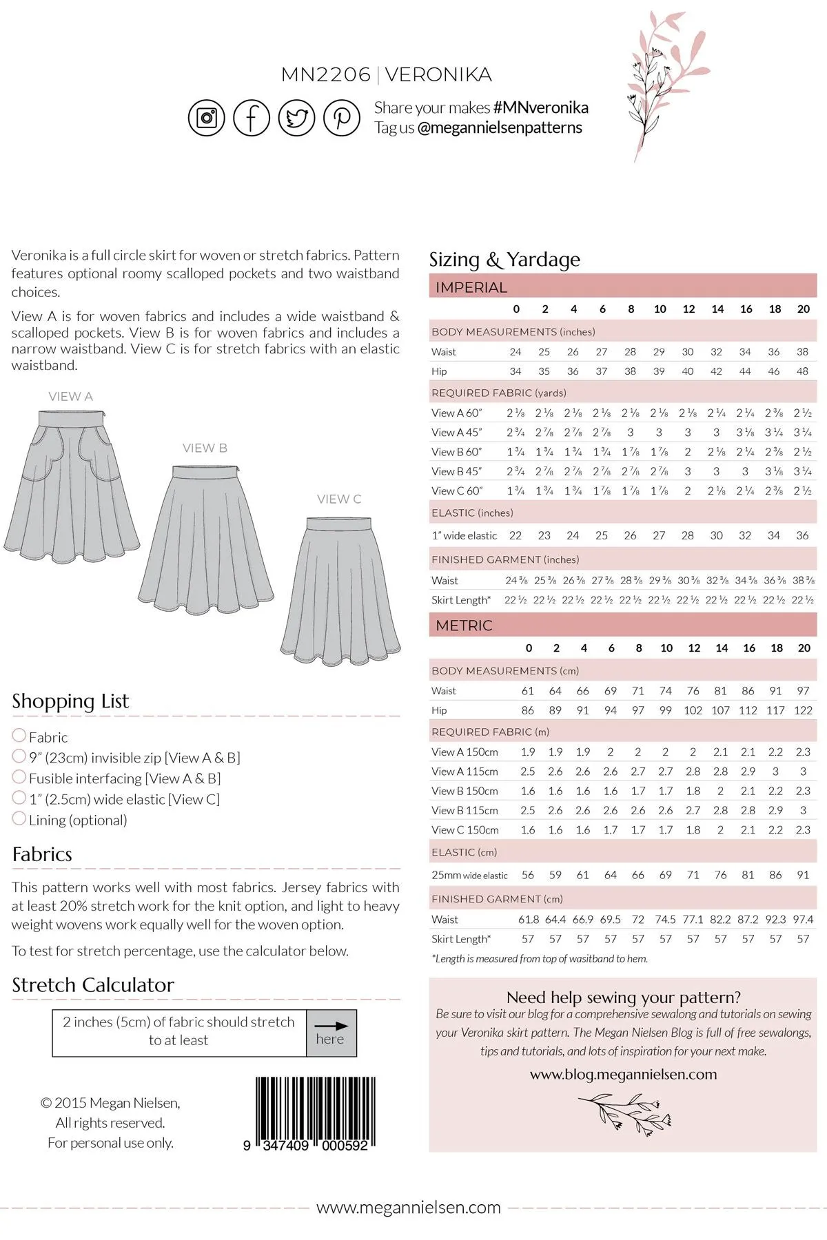 Veronika skirt pattern