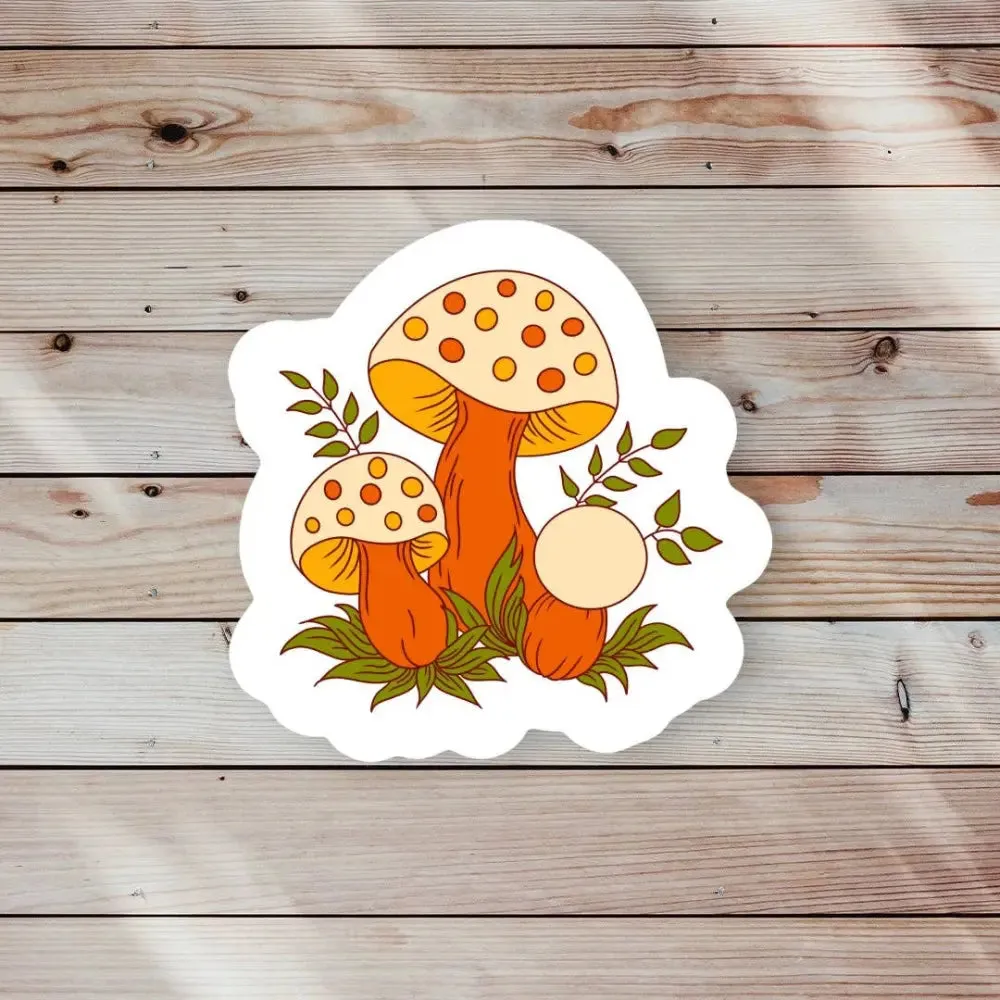 Vintage 70s Merry Mushrooms Sticker
