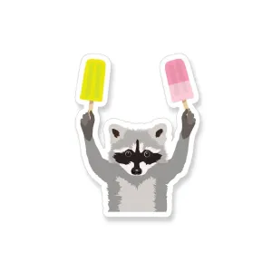 Vinyl Sticker - Raccoon with Paletas