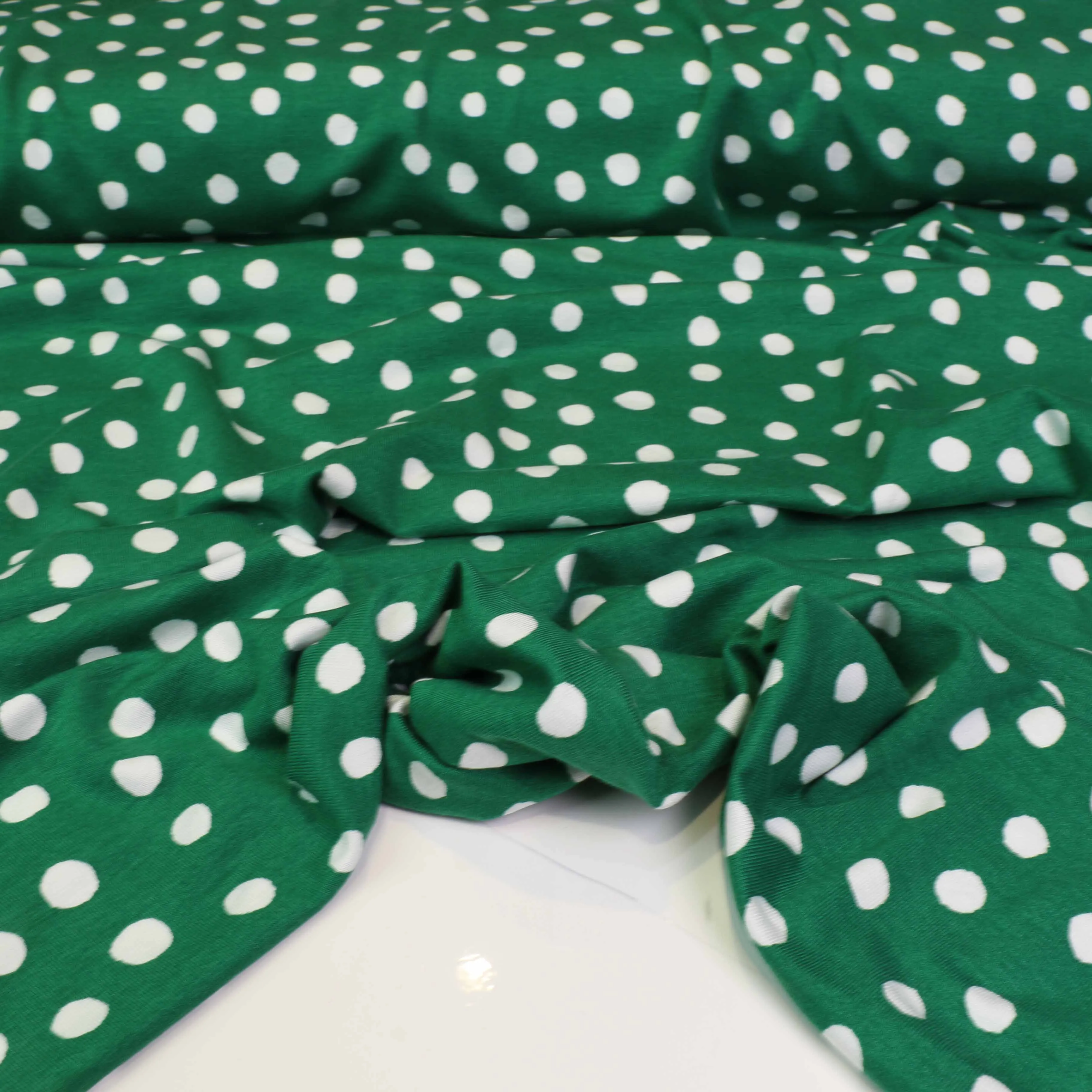 Viscose Jersey Fabric - Green, white