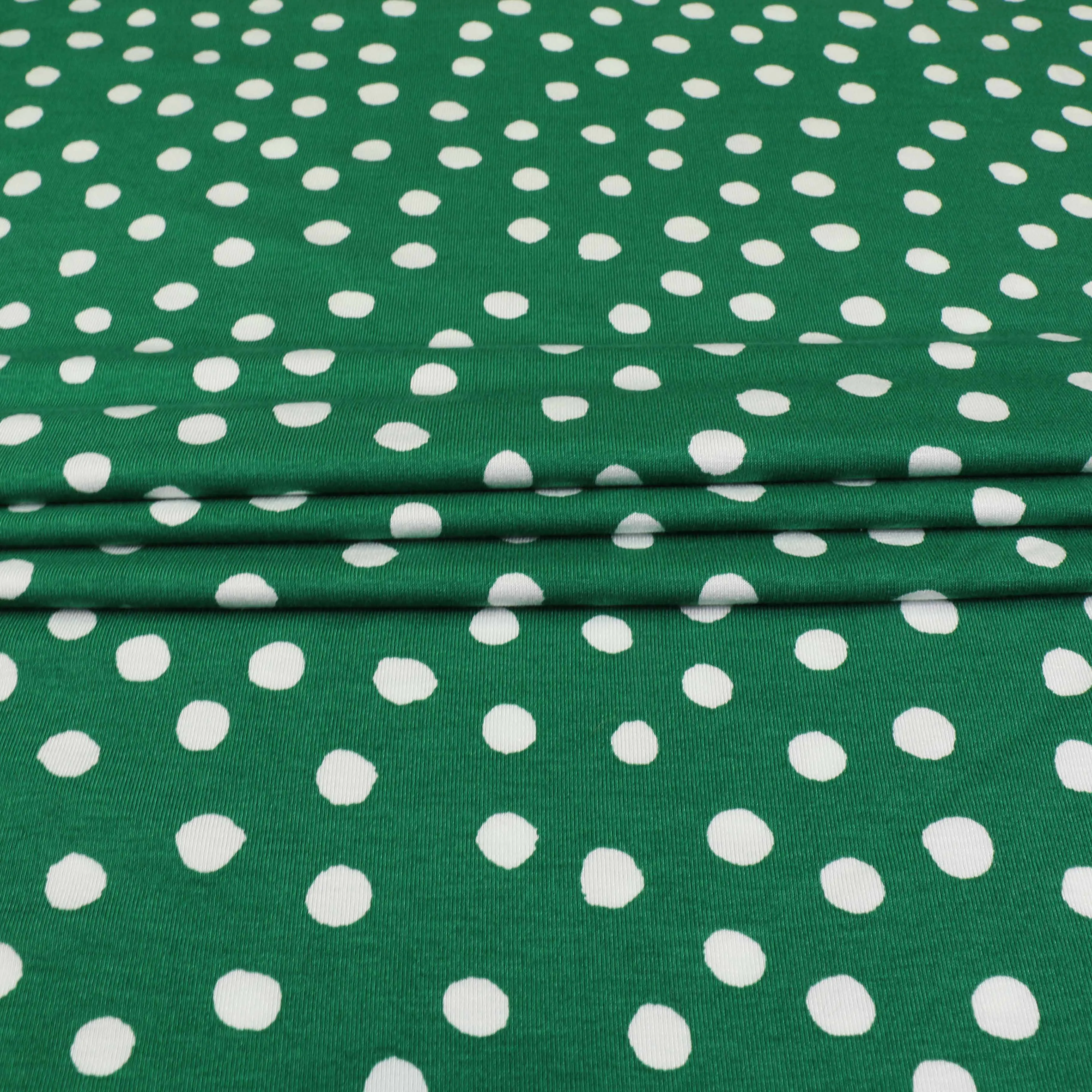 Viscose Jersey Fabric - Green, white