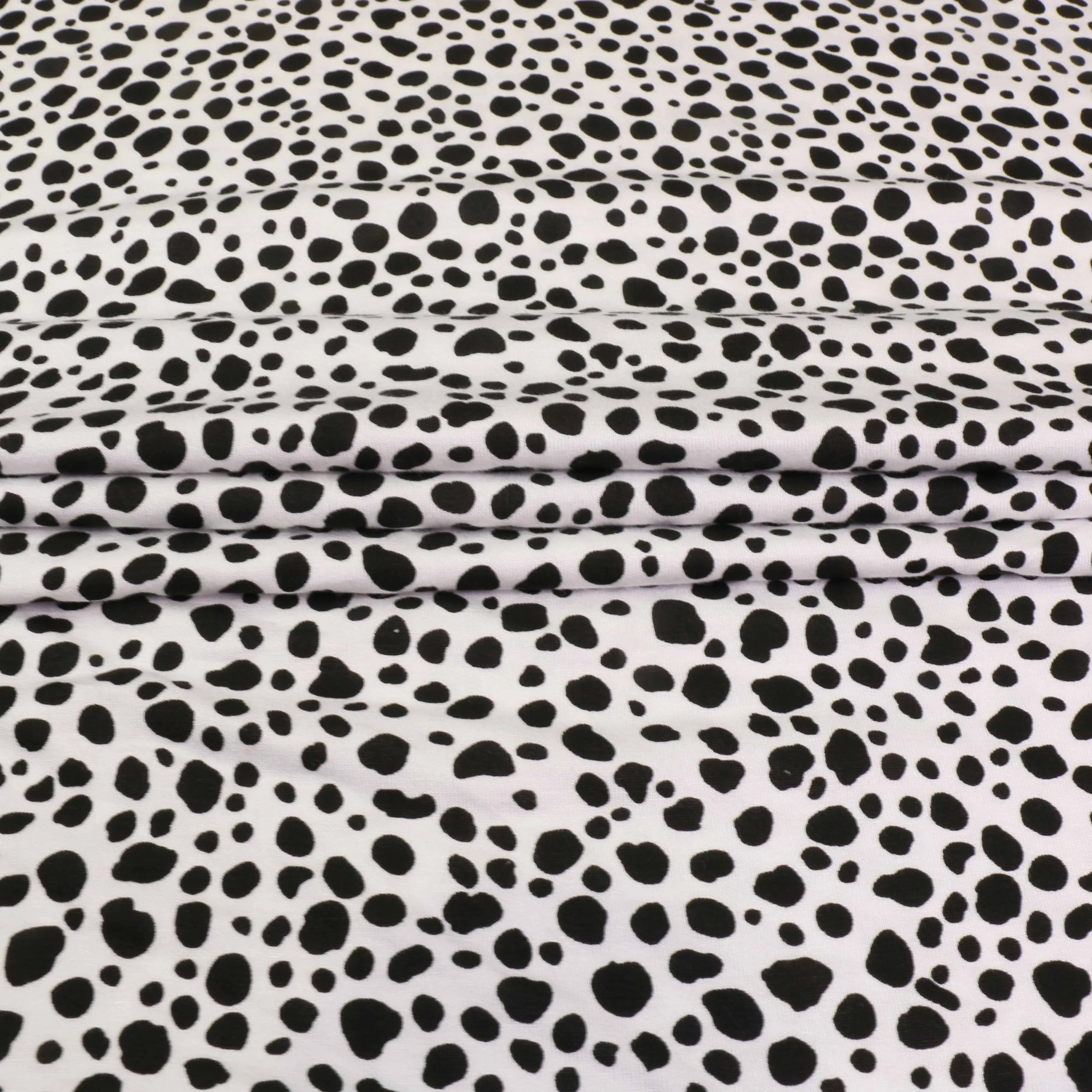 Viscose Jersey Fabric - White, black