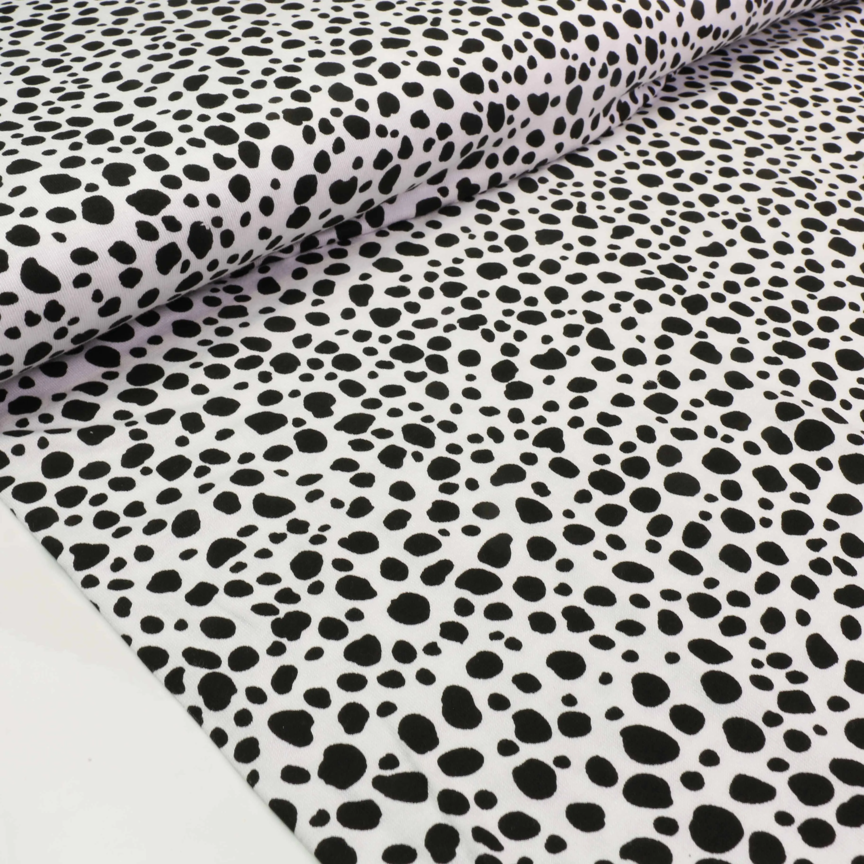 Viscose Jersey Fabric - White, black