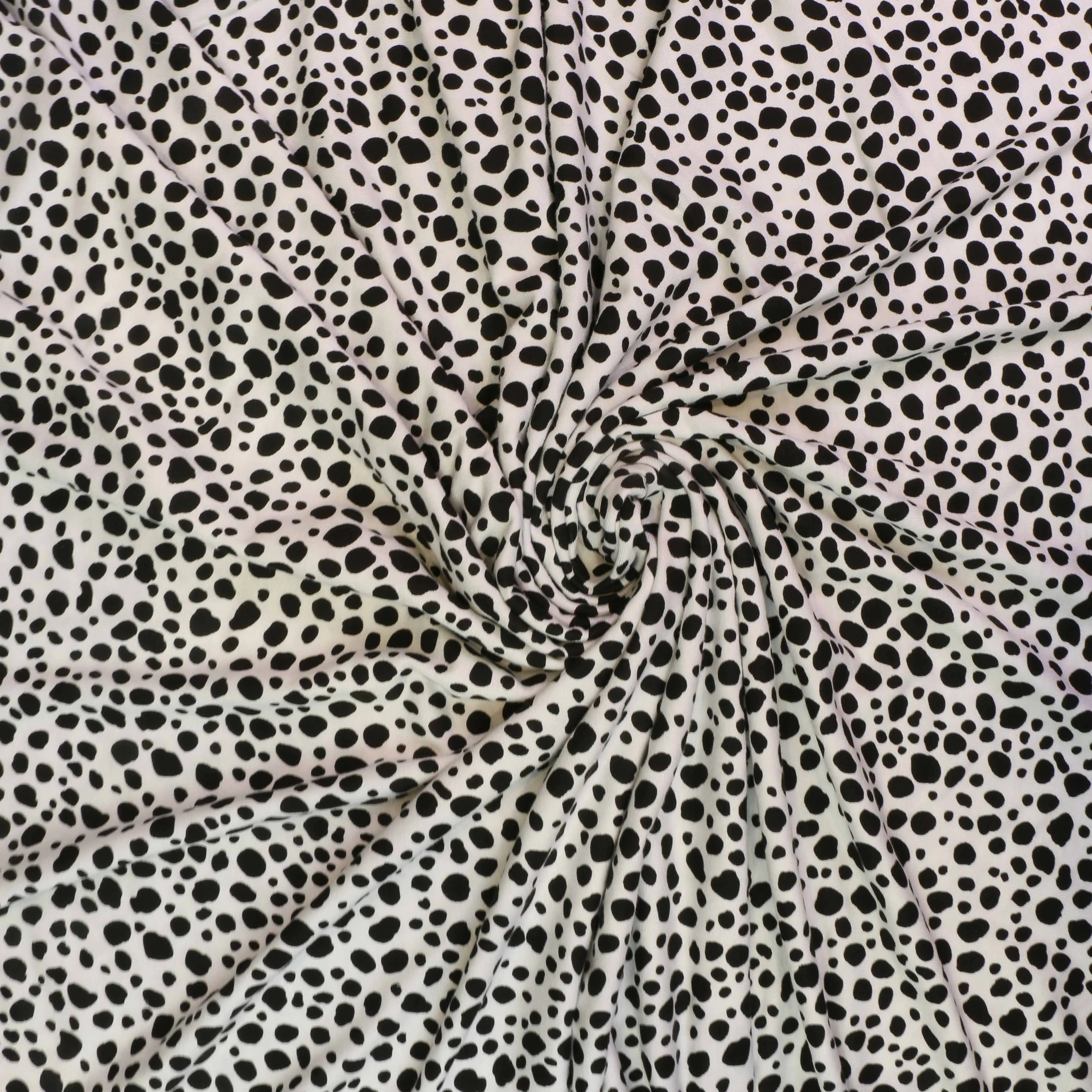 Viscose Jersey Fabric - White, black