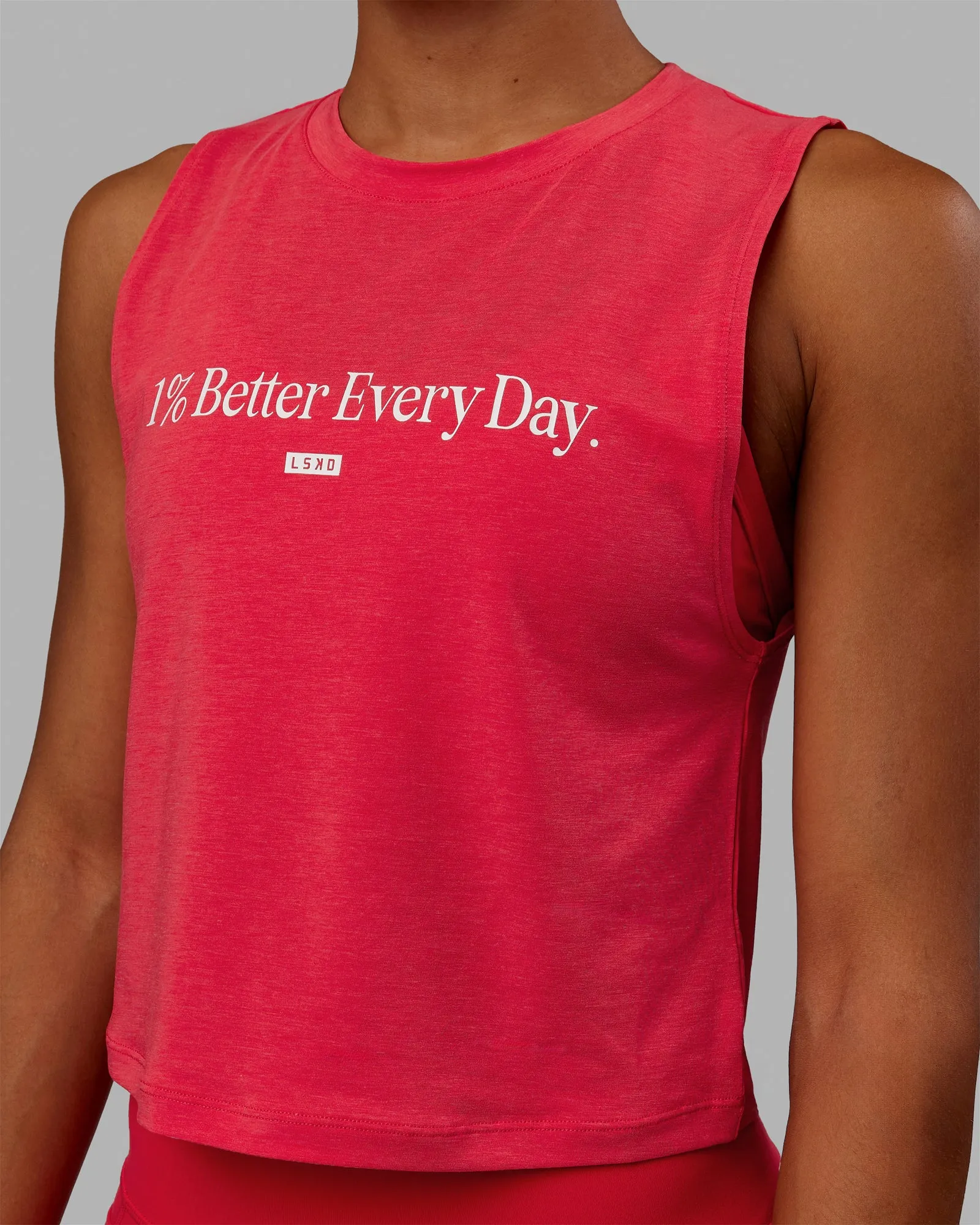 Vital 1% Better Cropped Training Tank - Scarlet-White