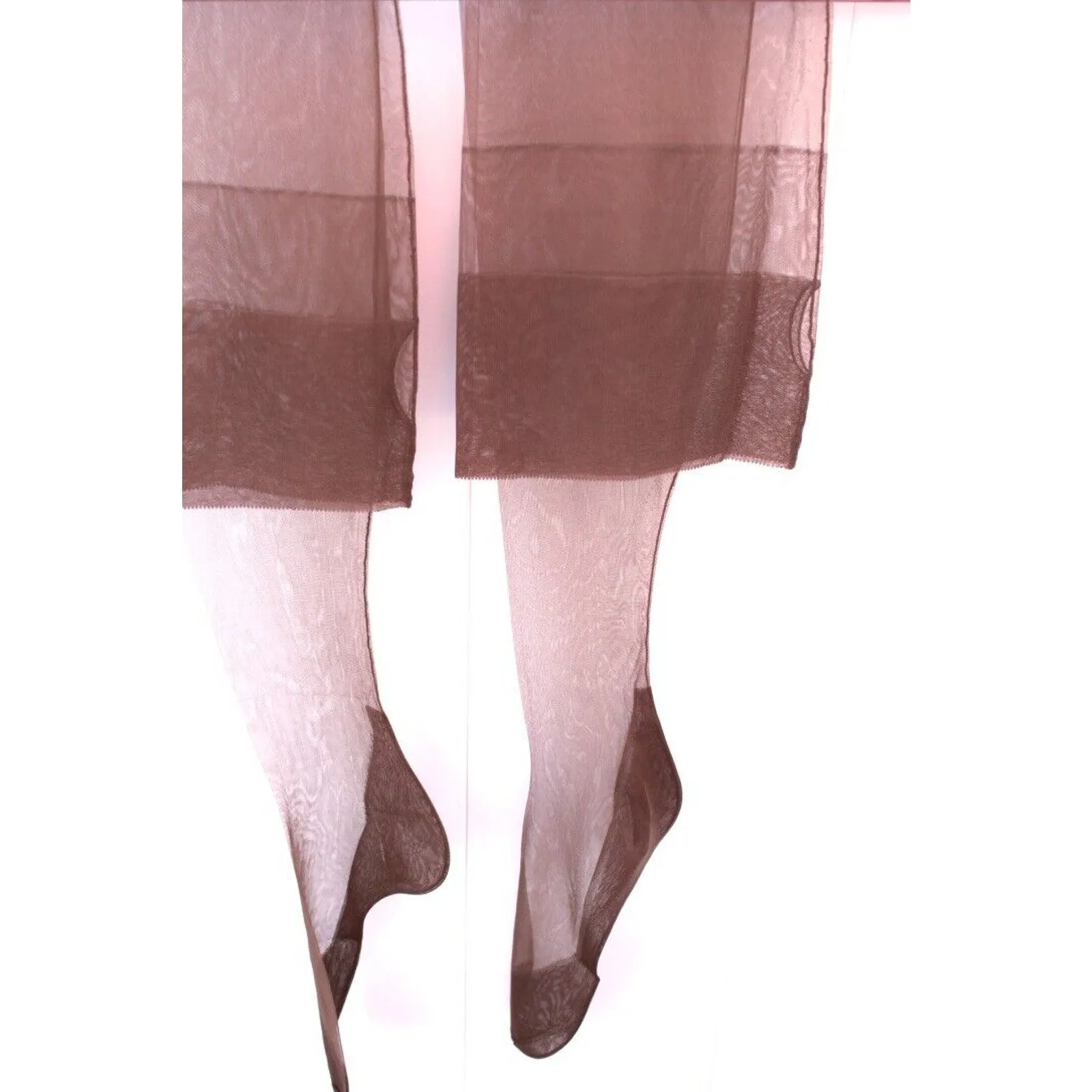 VTG Nylon Stockings Cuban La France #200 Seamed Hosiery Brown Toast Sz10 NIB