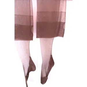 VTG Nylon Stockings Cuban La France #200 Seamed Hosiery Brown Toast Sz10 NIB