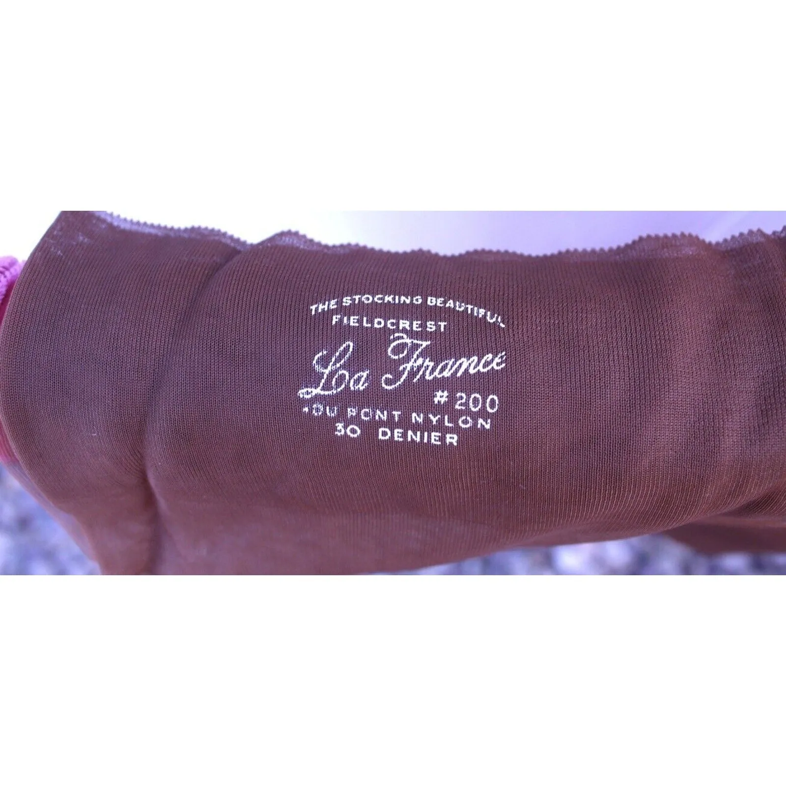 VTG Nylon Stockings Cuban La France #200 Seamed Hosiery Brown Toast Sz10 NIB