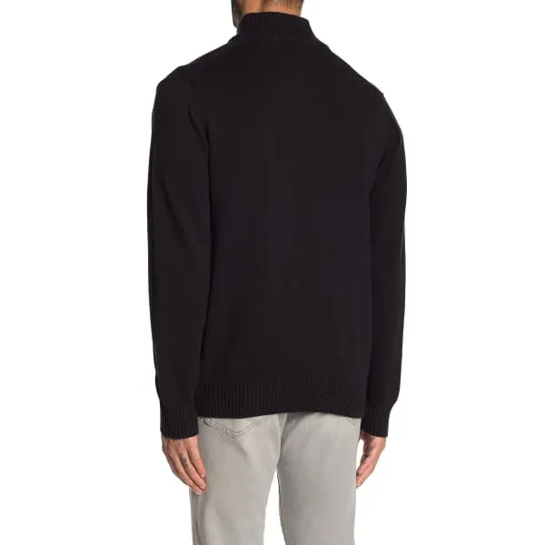 Weatherproof Vintage Men Pullover Snow Flake Quarter Zip-Black